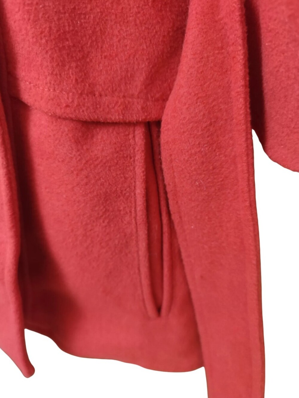 New York And Company Orange Belted Cape Coat - Picture 5 of 11